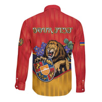Personalized Armenia Long Sleeve Button Shirt Lion As National Symbol - Wonder Print Shop