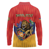 Personalized Armenia Long Sleeve Polo Shirt Lion As National Symbol - Wonder Print Shop