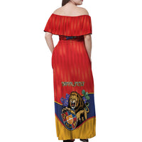 Personalized Armenia Off Shoulder Maxi Dress Lion As National Symbol - Wonder Print Shop