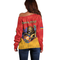 Personalized Armenia Off Shoulder Sweater Lion As National Symbol - Wonder Print Shop