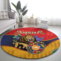 Armenia Round Carpet Lion As National Symbol - Wonder Print Shop
