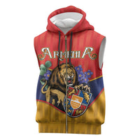 Personalized Armenia Sleeveless Zip Hoodie Lion As National Symbol - Wonder Print Shop