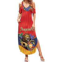 Personalized Armenia Summer Maxi Dress Lion As National Symbol - Wonder Print Shop