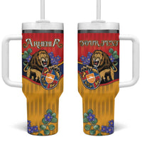 Personalized Armenia Tumbler With Handle Lion As National Symbol - Wonder Print Shop