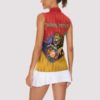 Personalized Armenia Women Sleeveless Polo Shirt Lion As National Symbol - Wonder Print Shop