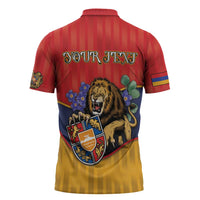 Personalized Armenia Zipper Polo Shirt Lion As National Symbol - Wonder Print Shop