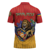 Personalized Armenia Zipper Polo Shirt Lion As National Symbol - Wonder Print Shop