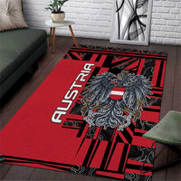 Austria Area Rug Black Eagle Badge With Patterns - Wonder Print Shop