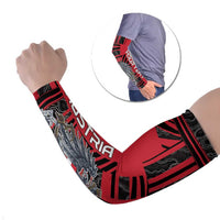 Austria Arm Sleeves Black Eagle Badge With Patterns - Wonder Print Shop