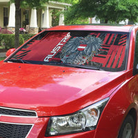 Austria Auto Sun Shade Black Eagle Badge With Patterns - Wonder Print Shop