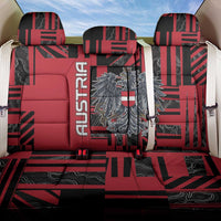 Austria Back Car Seat Cover Black Eagle Badge With Patterns - Wonder Print Shop