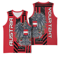 Personalized Austria Basketball Jersey Black Eagle Badge With Patterns - Wonder Print Shop