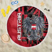 Austria Beach Blanket Black Eagle Badge With Patterns - Wonder Print Shop