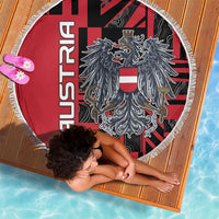 Austria Beach Blanket Black Eagle Badge With Patterns - Wonder Print Shop