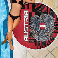 Austria Beach Blanket Black Eagle Badge With Patterns - Wonder Print Shop