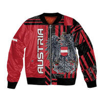 Personalized Austria Bomber Jacket Black Eagle Badge With Patterns - Wonder Print Shop