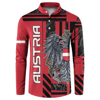 Personalized Austria Button Sweatshirt Black Eagle Badge With Patterns - Wonder Print Shop