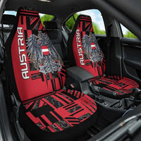 Austria Car Seat Cover Black Eagle Badge With Patterns - Wonder Print Shop