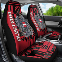 Austria Car Seat Cover Black Eagle Badge With Patterns - Wonder Print Shop