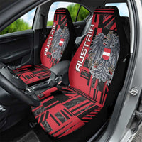 Austria Car Seat Cover Black Eagle Badge With Patterns - Wonder Print Shop