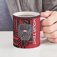 Personalized Austria Ceramic Mug Black Eagle Badge With Patterns - Wonder Print Shop