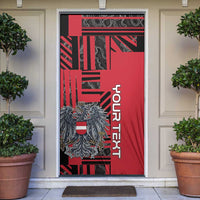 Austria Door Cover Black Eagle Badge With Patterns - Wonder Print Shop