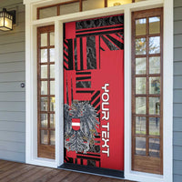 Austria Door Cover Black Eagle Badge With Patterns - Wonder Print Shop
