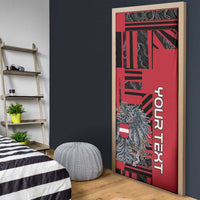 Austria Door Cover Black Eagle Badge With Patterns - Wonder Print Shop