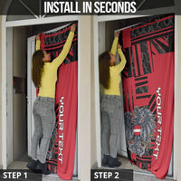 Austria Door Cover Black Eagle Badge With Patterns - Wonder Print Shop