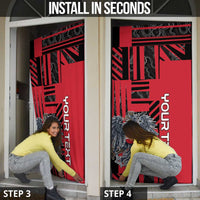 Austria Door Cover Black Eagle Badge With Patterns - Wonder Print Shop