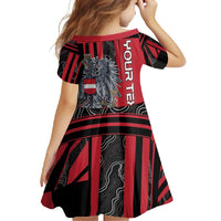 Personalized Austria Family Matching Off Shoulder Maxi Dress and Hawaiian Shirt Black Eagle Badge With Patterns - Wonder Print Shop