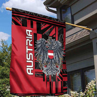 Austria Garden Flag Black Eagle Badge With Patterns - Wonder Print Shop