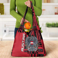 Austria Grocery Bag Black Eagle Badge With Patterns - Wonder Print Shop