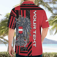 Personalized Austria Hawaiian Shirt Black Eagle Badge With Patterns - Wonder Print Shop