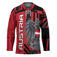 Personalized Austria Hockey Jersey Black Eagle Badge With Patterns - Wonder Print Shop