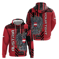 Personalized Austria Hoodie Black Eagle Badge With Patterns - Wonder Print Shop