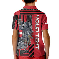 Personalized Austria Kid Polo Shirt Black Eagle Badge With Patterns - Wonder Print Shop