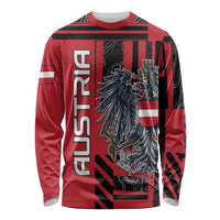 Personalized Austria Long Sleeve Shirt Black Eagle Badge With Patterns - Wonder Print Shop