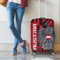 Austria Luggage Cover Black Eagle Badge With Patterns - Wonder Print Shop