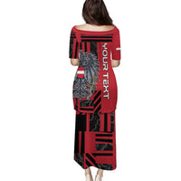 Personalized Austria Puletasi Black Eagle Badge With Patterns - Wonder Print Shop