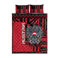 Austria Quilt Bed Set Black Eagle Badge With Patterns - Wonder Print Shop