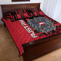 Austria Quilt Bed Set Black Eagle Badge With Patterns - Wonder Print Shop