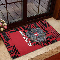 Austria Rubber Doormat Black Eagle Badge With Patterns - Wonder Print Shop