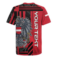 Personalized Austria Rugby Jersey Black Eagle Badge With Patterns - Wonder Print Shop