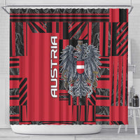 Austria Shower Curtain Black Eagle Badge With Patterns - Wonder Print Shop