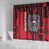 Austria Shower Curtain Black Eagle Badge With Patterns - Wonder Print Shop