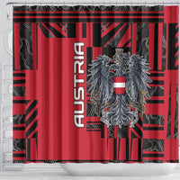 Austria Shower Curtain Black Eagle Badge With Patterns - Wonder Print Shop