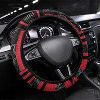 Austria Steering Wheel Cover Black Eagle Badge With Patterns - Wonder Print Shop