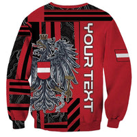 Personalized Austria Sweatshirt Black Eagle Badge With Patterns - Wonder Print Shop