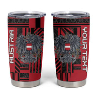 Personalized Austria Tumbler Cup Black Eagle Badge With Patterns - Wonder Print Shop